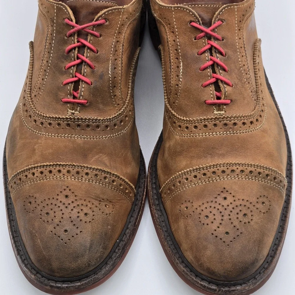 Allen Edmonds Mens 15 Brown Cap Toe Brogue Oxford Dress Shoes Dainite England